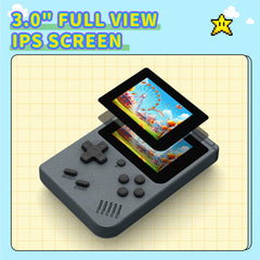 AQHH 3-inch IPS screen close-up showing vivid colors in gray.