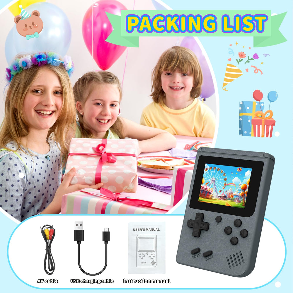AQHH packaging includes console, manual, USB-C cable, and AV cable.