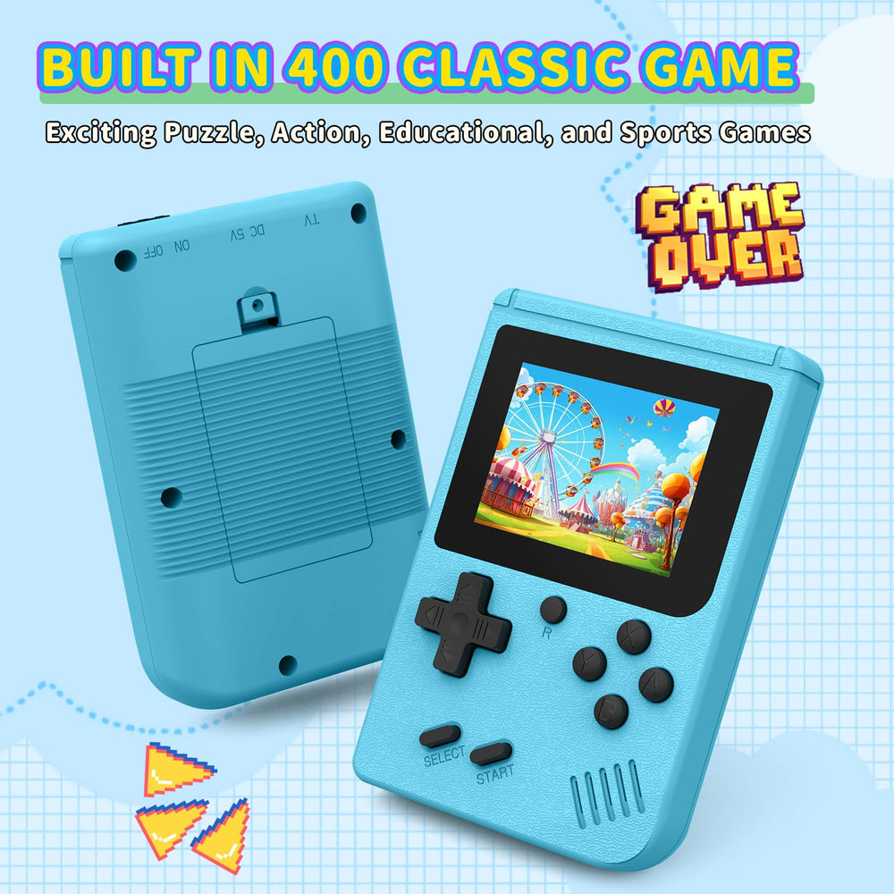 AQHH Mini Plus blue screen display, crisp 3.0-inch IPS visuals for retro gaming.