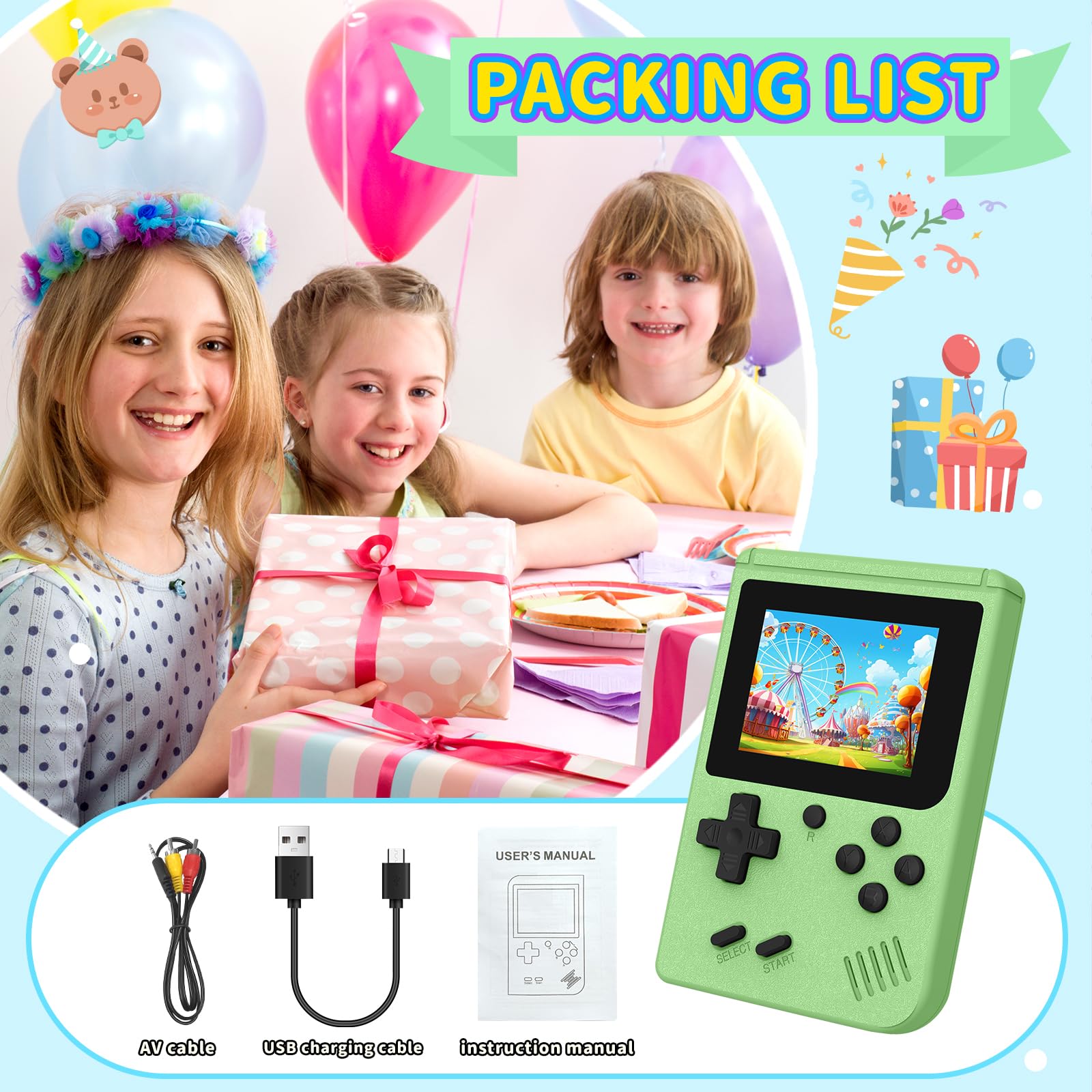 AQHH mini-plus game console preloaded games menu, instant nostalgic fun.