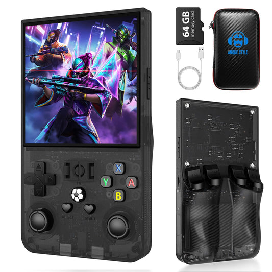 AQHH R36MAX front view shows a compact handheld design for portable play