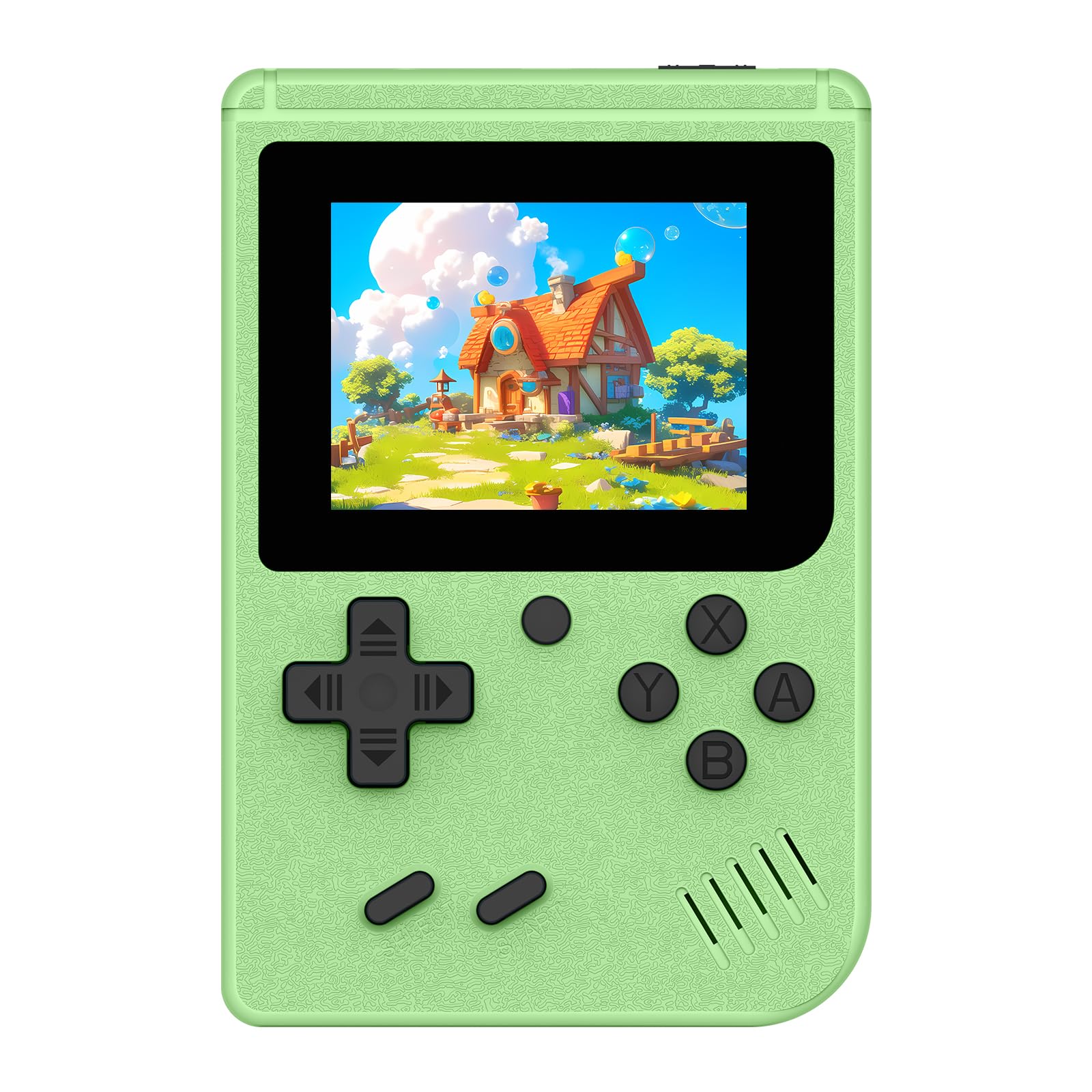 AQHH retro console Green front view, compact for travel and play.
