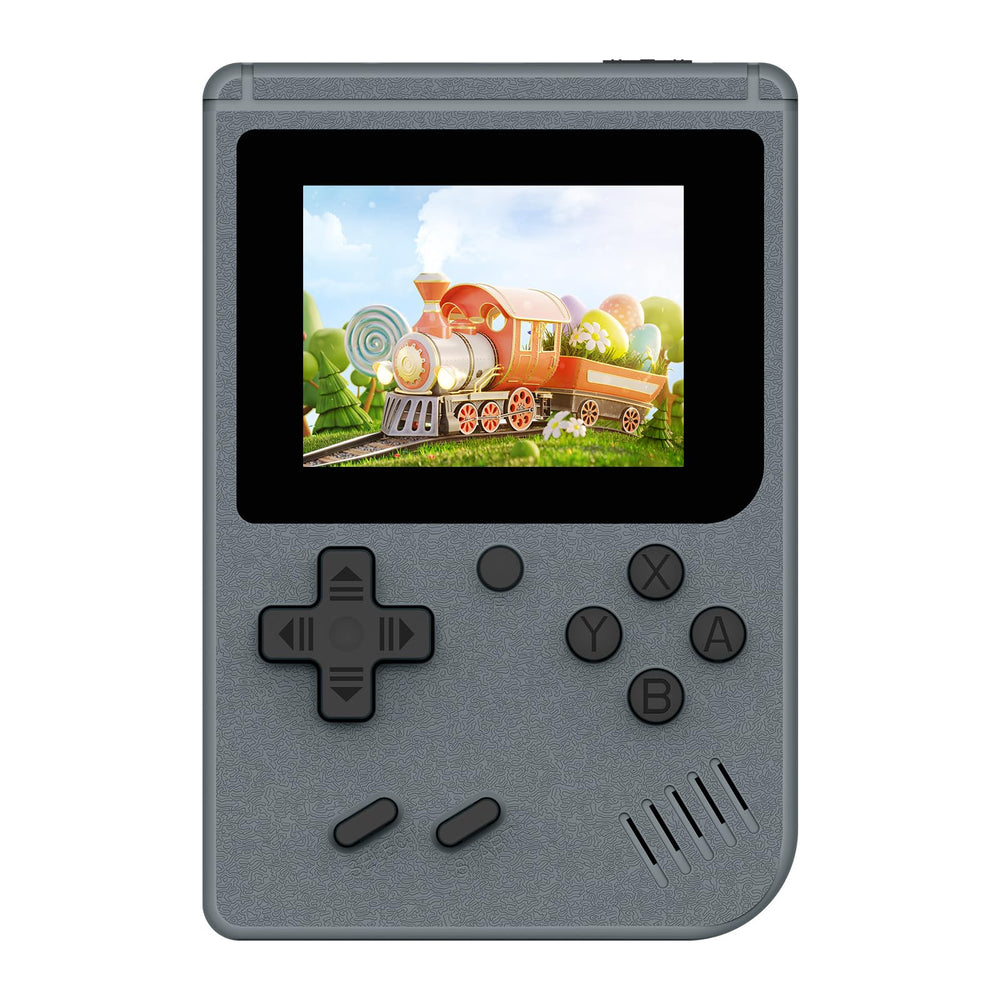 AQHH retro gaming console front view in gray for portable entertainment.