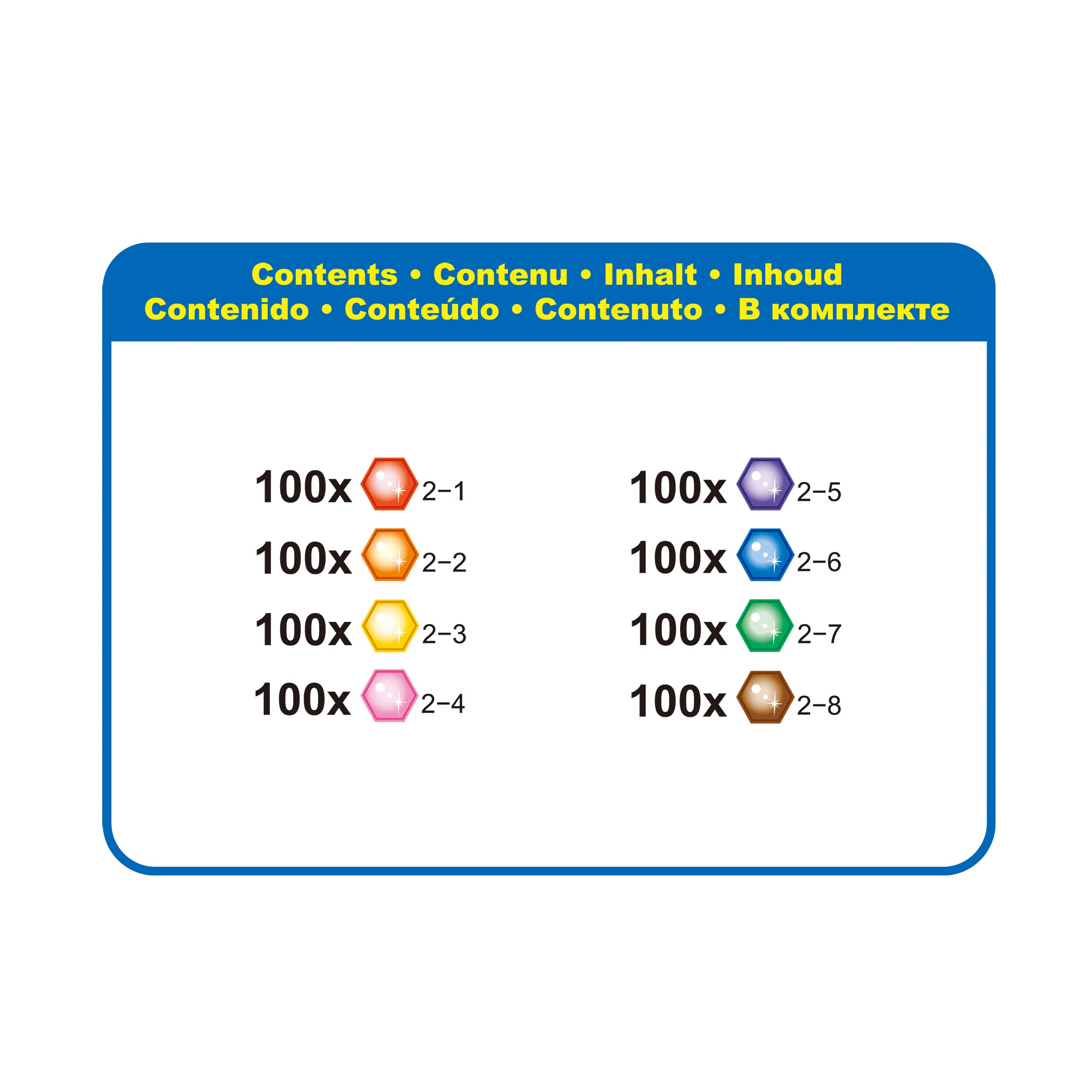 Aquabeads spread showing eight jewel bead colors for varied designs and palette choice