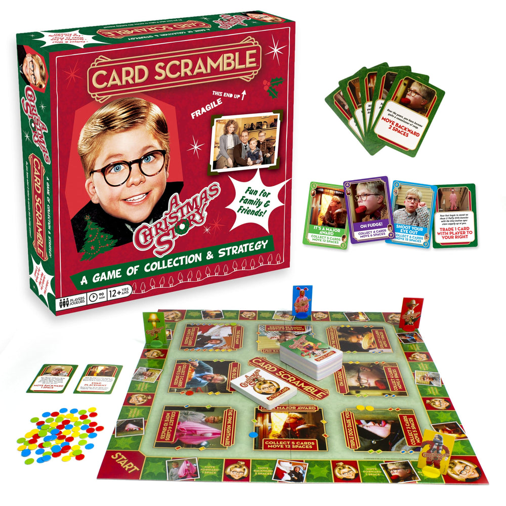 AQUARIUS A Christmas Story Card Scramble board image shows the game board for family play
