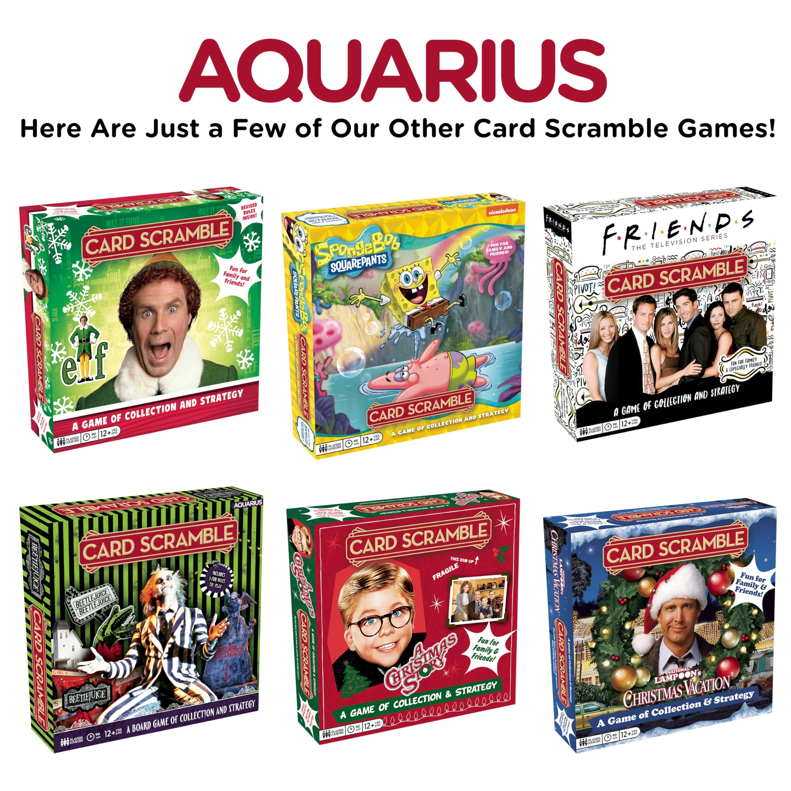 AQUARIUS A Christmas Story Card Scramble game box showcases licensed merchandise and gift appeal