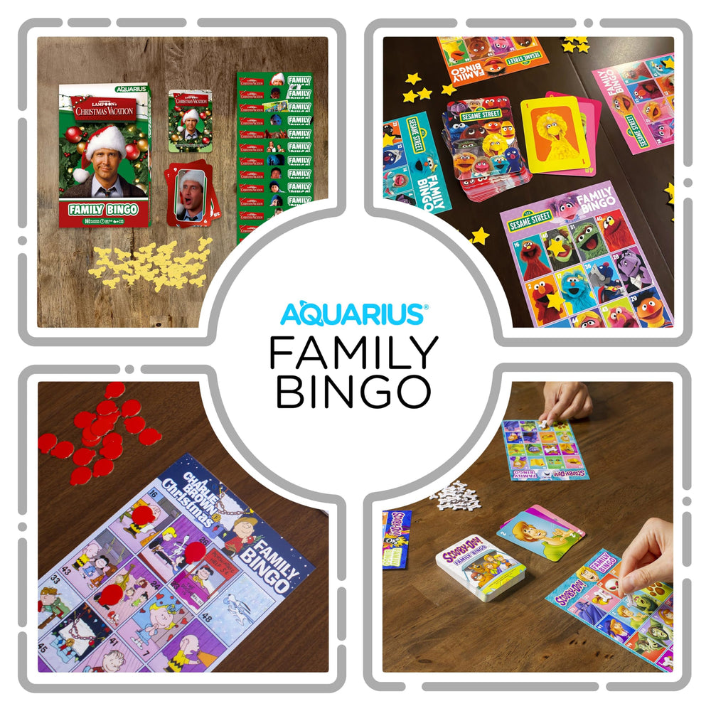 Aquarius Christmas Vacation Bingo setup scene shows easy layout for together time.
