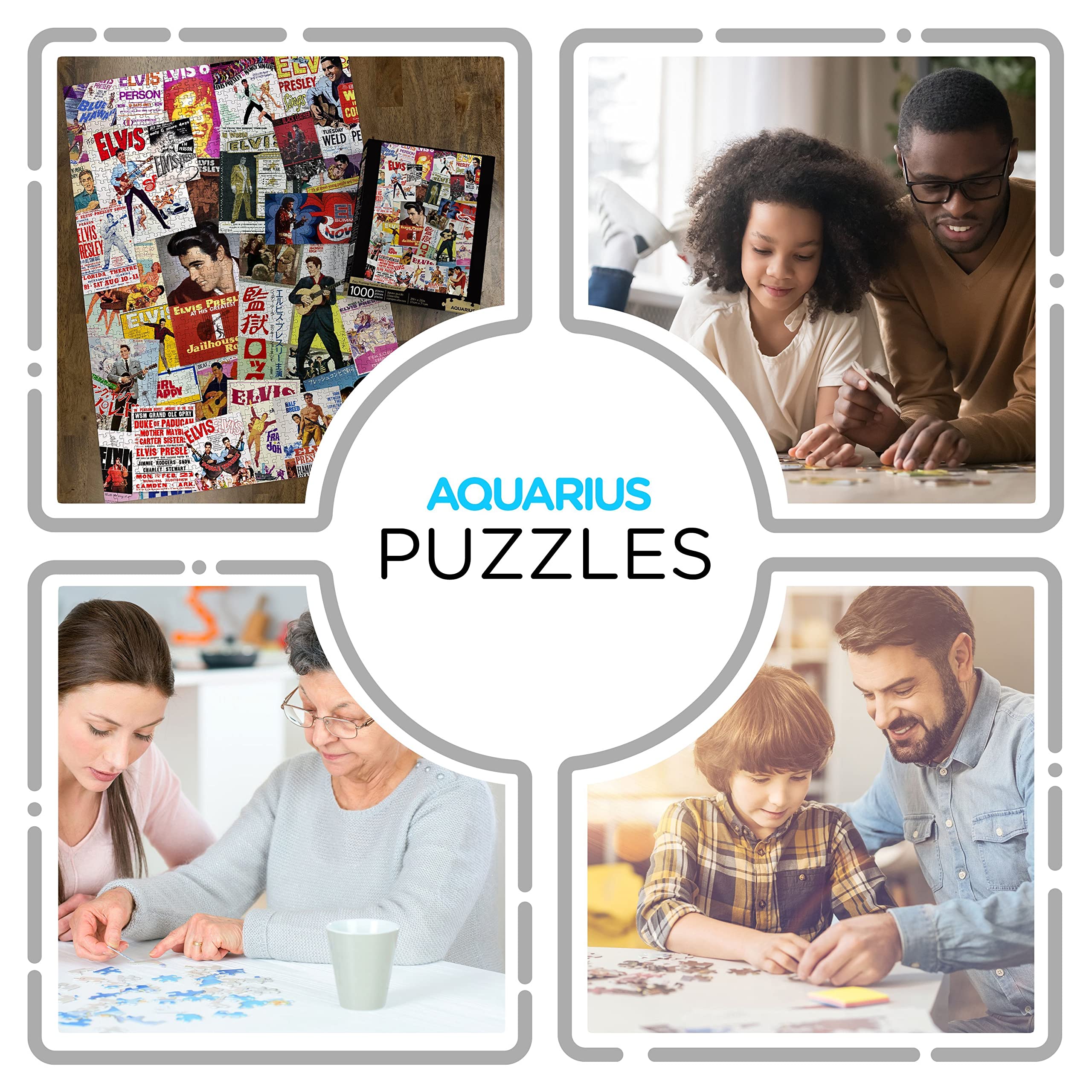AQUARIUS Elvis puzzle-dust-free design minimizes mess during solving.
