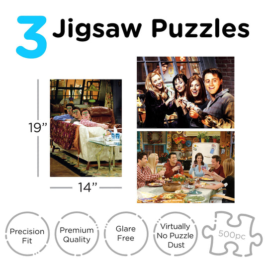 Aquarius Friends puzzles set 3 puzzle collection, three scenes for family nights