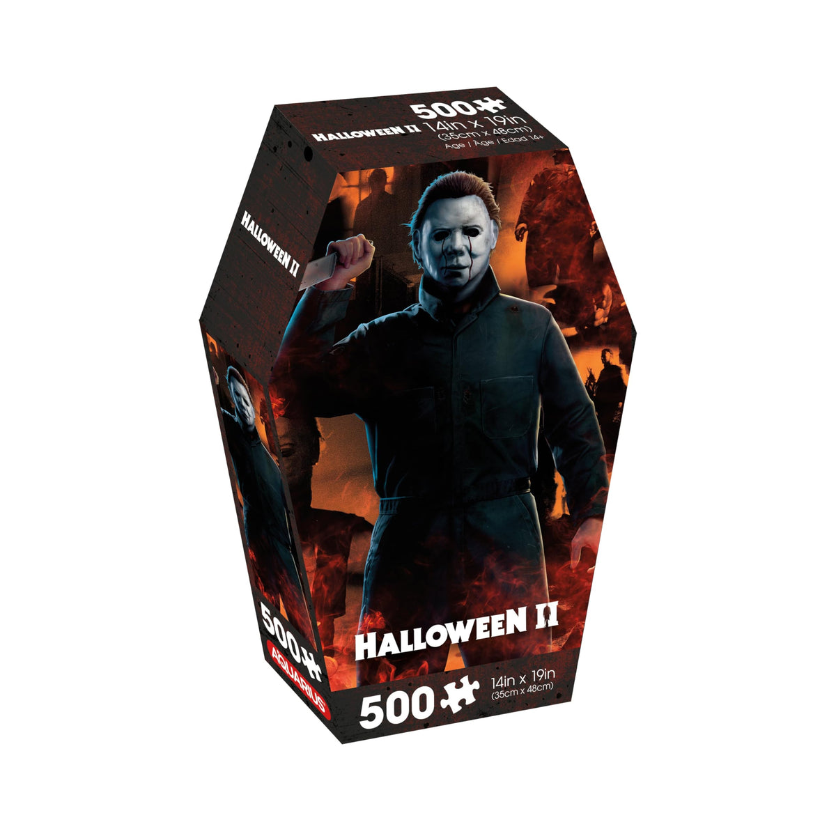AQUARIUS Halloween II puzzle coffin box, ideal gift packaging for horror fans.