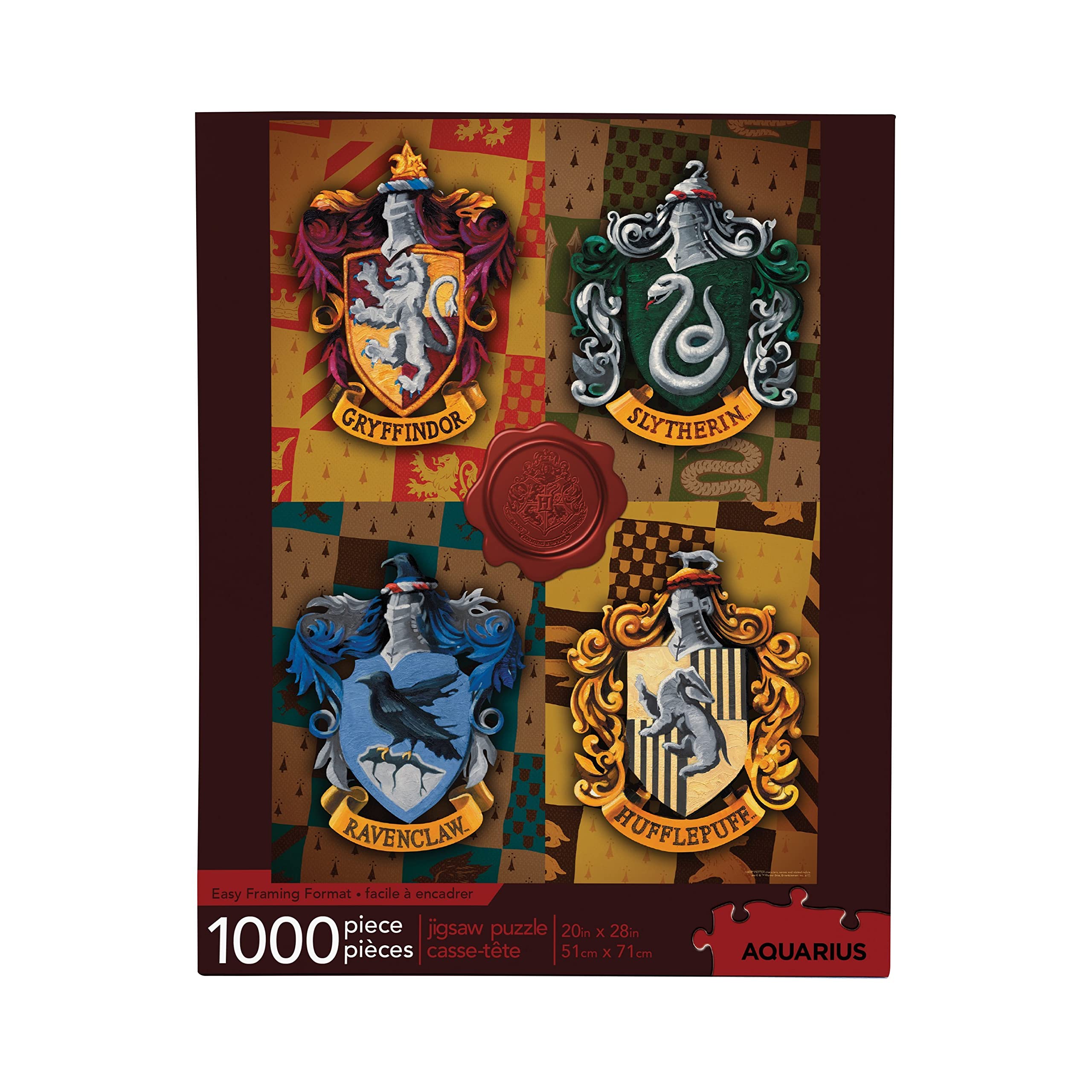AQUARIUS Harry Potter puzzle with house crests 1000 pieces for immersive family time.