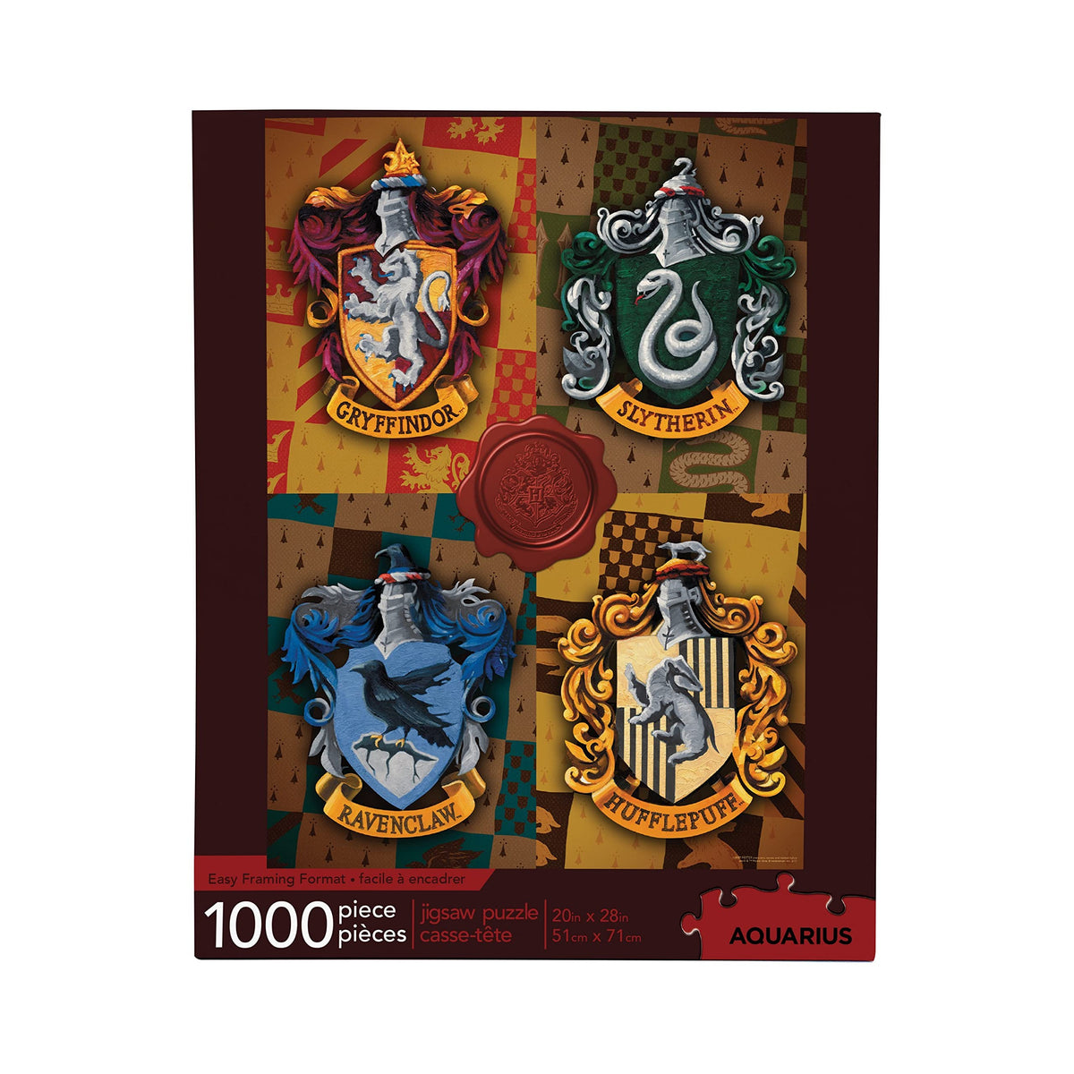 AQUARIUS Harry Potter puzzle with house crests 1000 pieces for immersive family time.