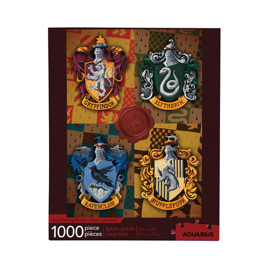 AQUARIUS Harry Potter puzzle with house crests 1000 pieces for immersive family time.