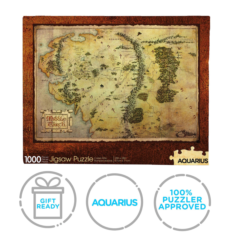 Aquarius Hobbit Map Puzzle gift-ready packaging ideal for Hobbit gift-giving occasions
