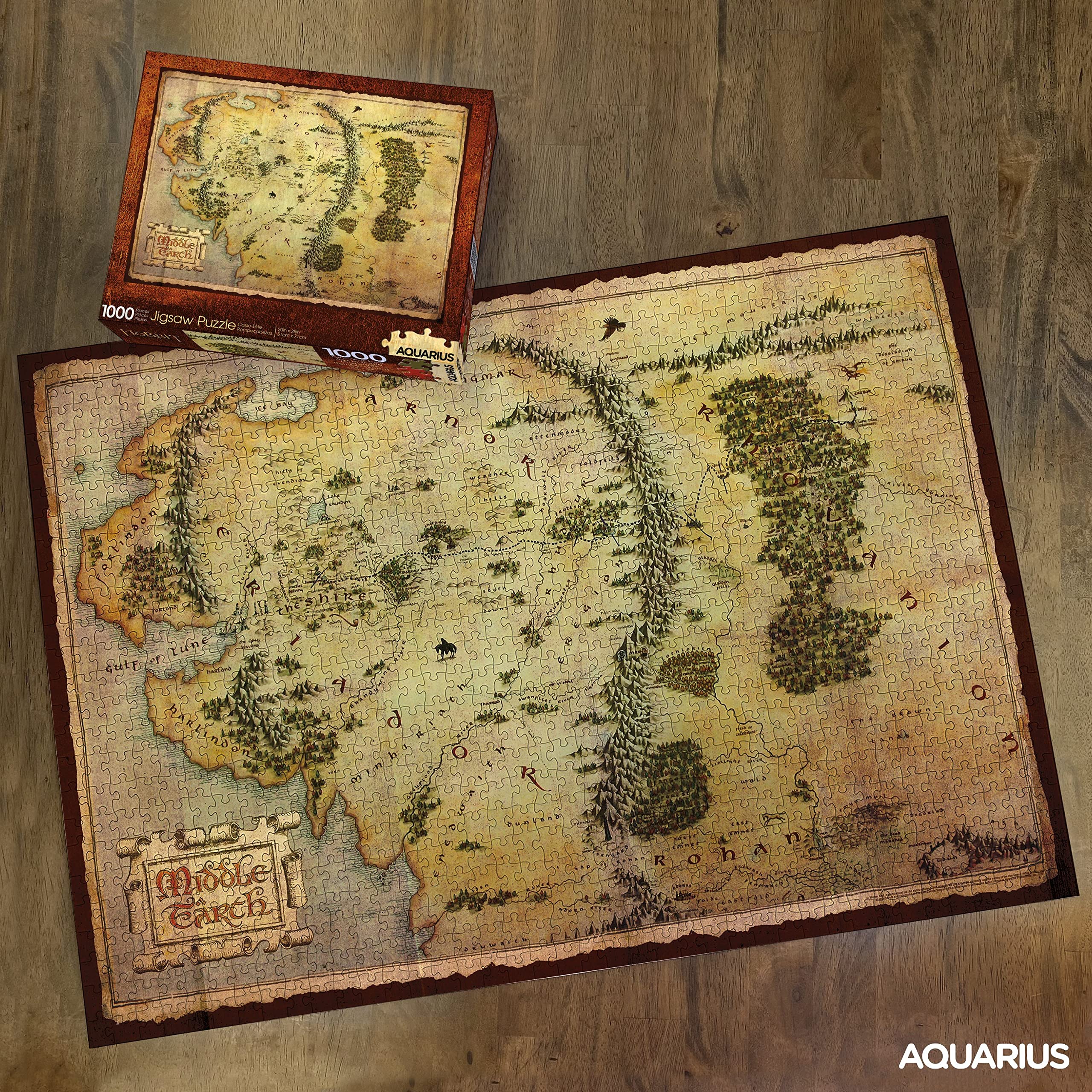 Aquarius Hobbit Map Puzzle precision-cut pieces ensure durable interlock and clean edges