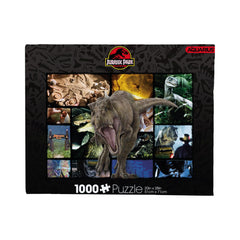 AQUARIUS Jurassic World collage puzzle 1000-piece image for family puzzle night