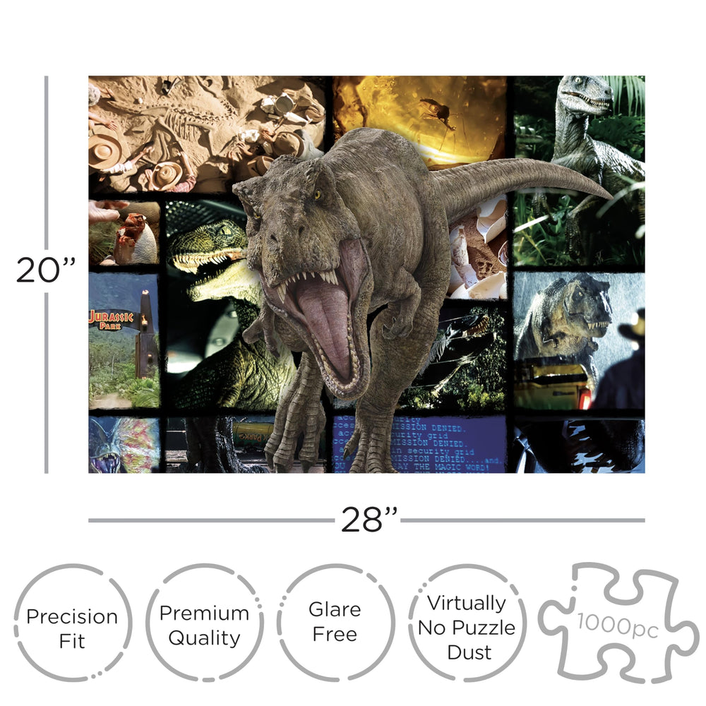 AQUARIUS Jurassic World collage puzzle characters closeup showing iconic film heroes