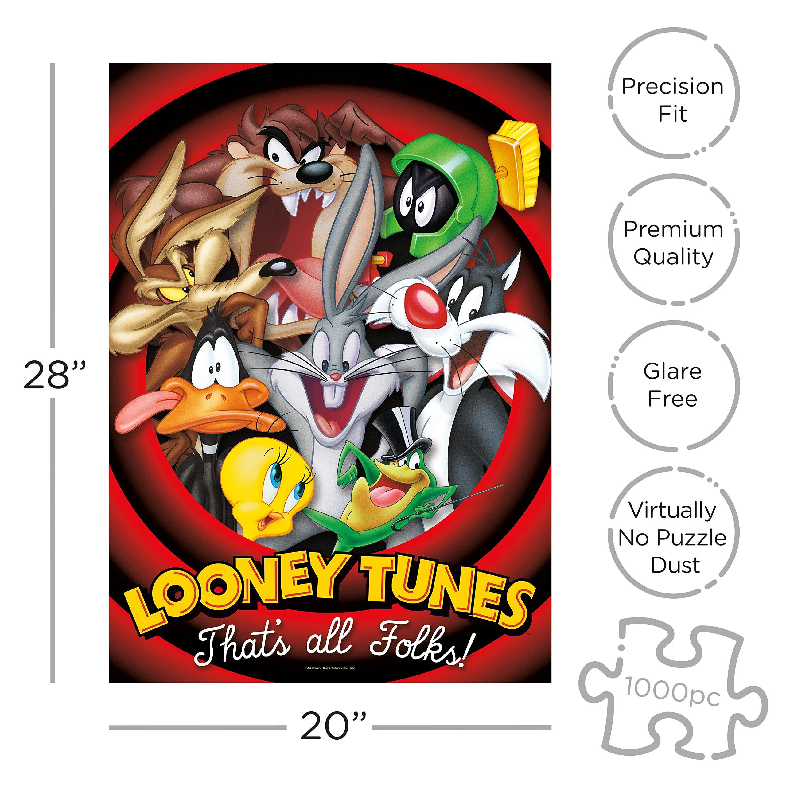 AQUARIUS Looney Tunes puzzle precision-fit close-up shows tight interlocks