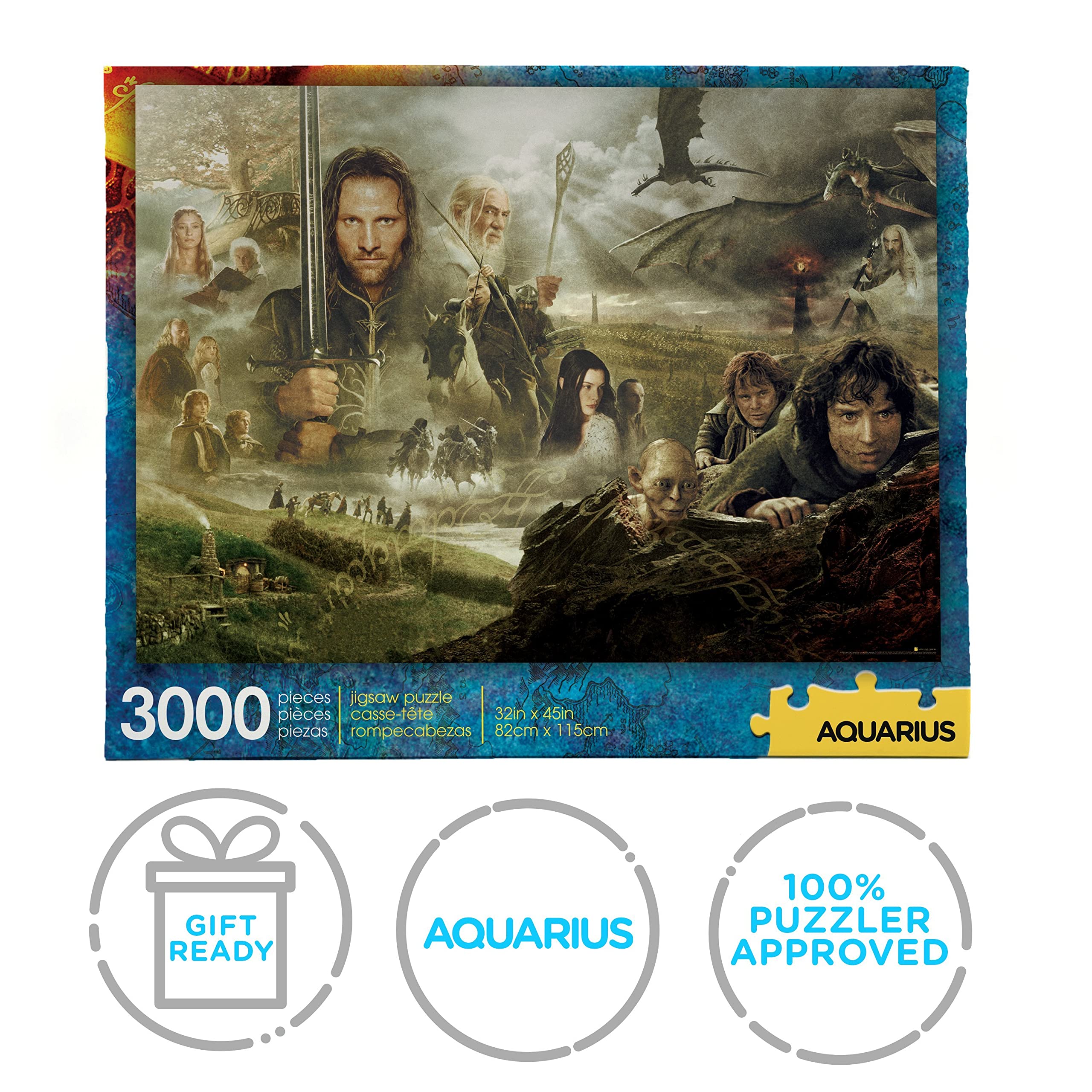 AQUARIUS 3000-piece challenge for dedicated puzzlers and LOTR collectors.
