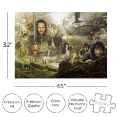 AQUARIUS Lord of the Rings puzzle pieces close-up, premium thick stock shown.