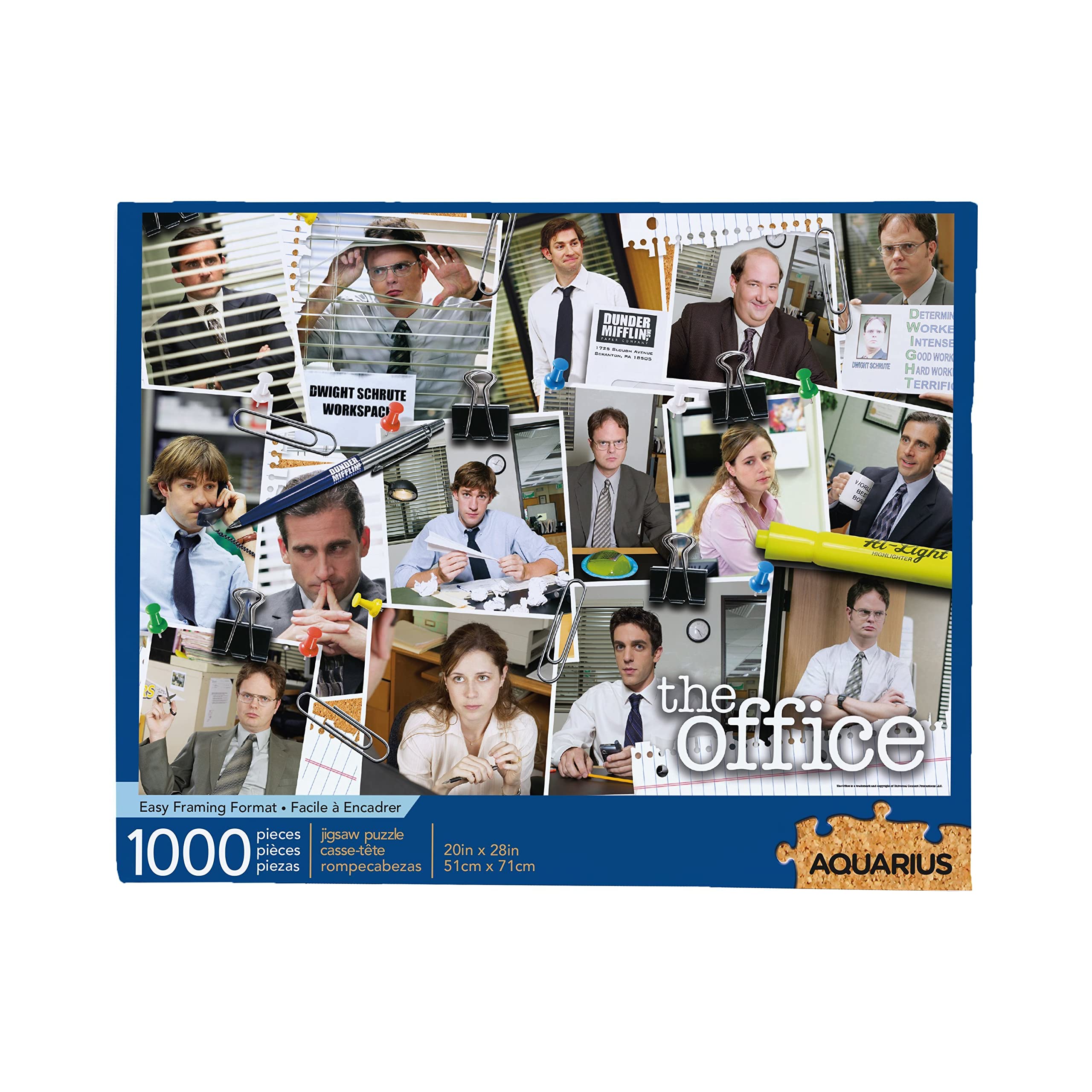 AQUARIUS Office Cast collage puzzle 1000-piece — immersive family game night activity.