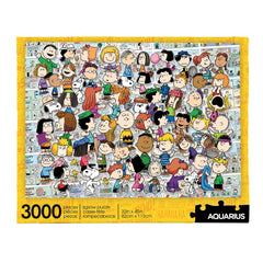 AQUARIUS Peanuts cast puzzle box art featuring the gang for family game night