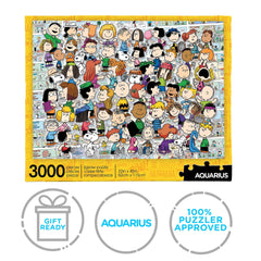 AQUARIUS Peanuts cast puzzle official license badge confirms authentic Peanuts artwork