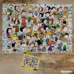 AQUARIUS Peanuts cast puzzle pieces closeup highlight precision-cut edges for near-perfect fit