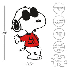 Exclusive Joe Cool die-cut piece highlighting the puzzle's unique silhouette.