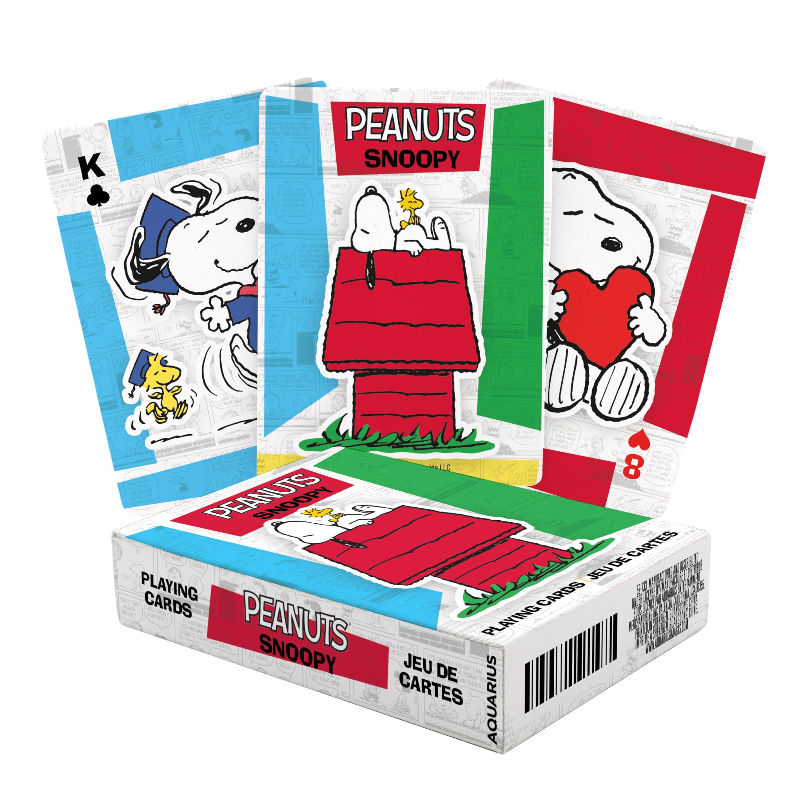 AQUARIUS Peanuts Snoopy playing cards cover with classic Snoopy art for collectors and game nights