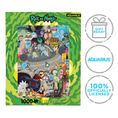 AQUARIUS Rick and Morty puzzle gift-ready packaging ideal for fans and celebrations.