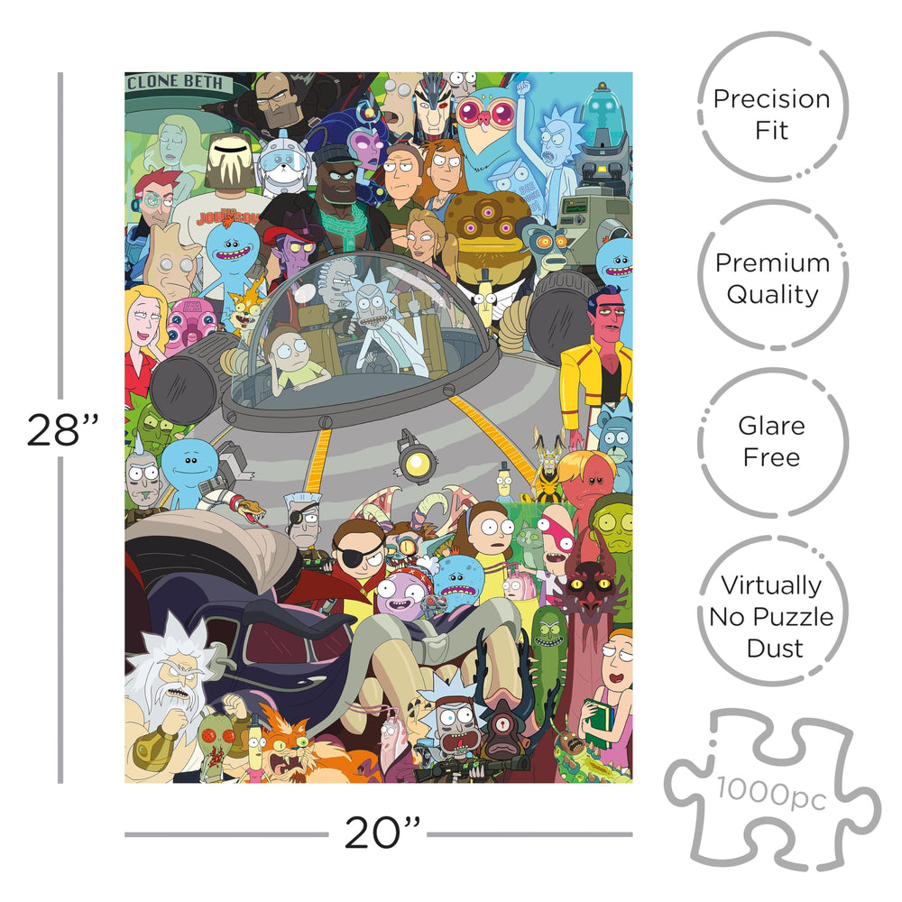 AQUARIUS Rick and Morty puzzle glare-free coating yields crisper colors without glare.