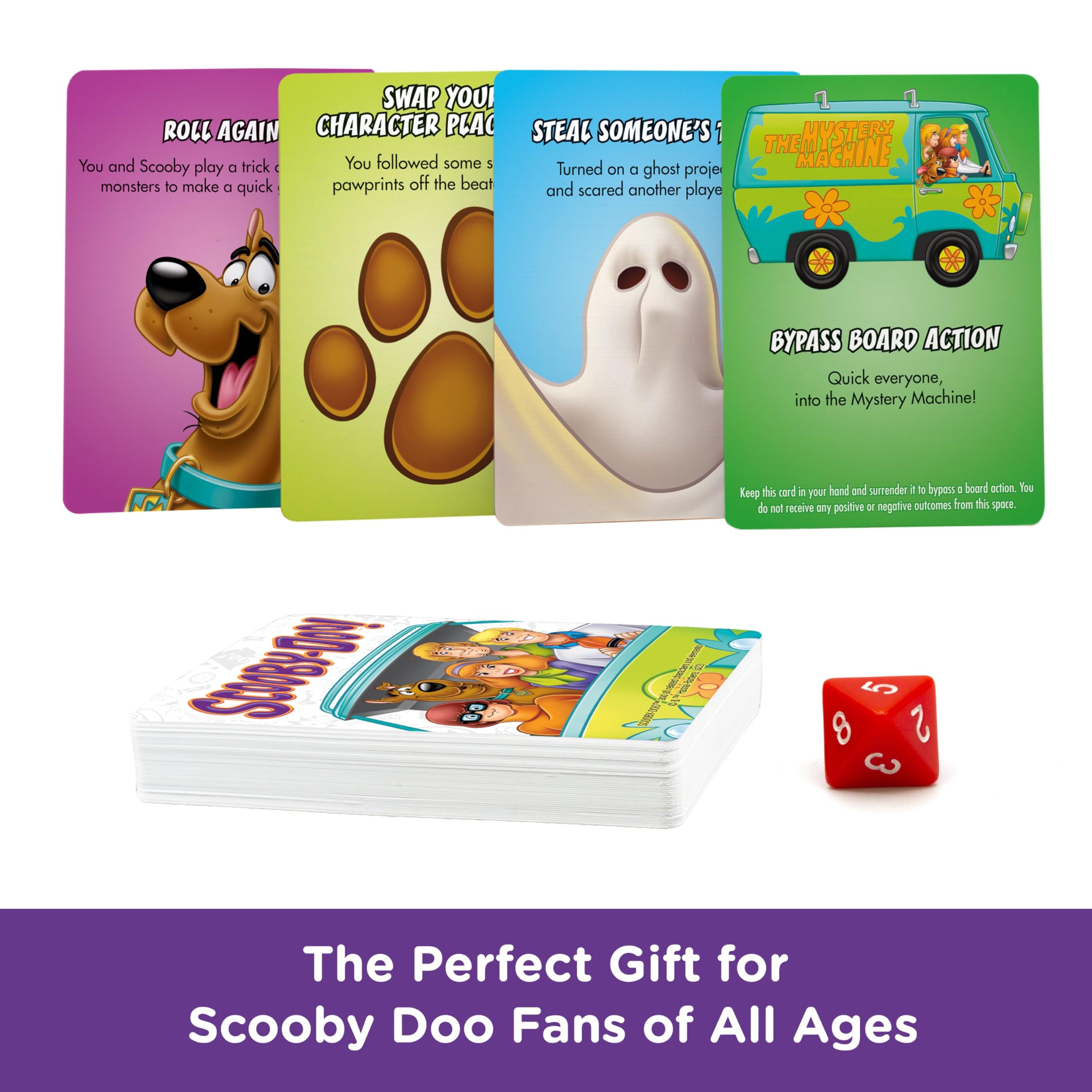 AQUARIUS Scooby-Doo Journey Board Game action cards in use during a round