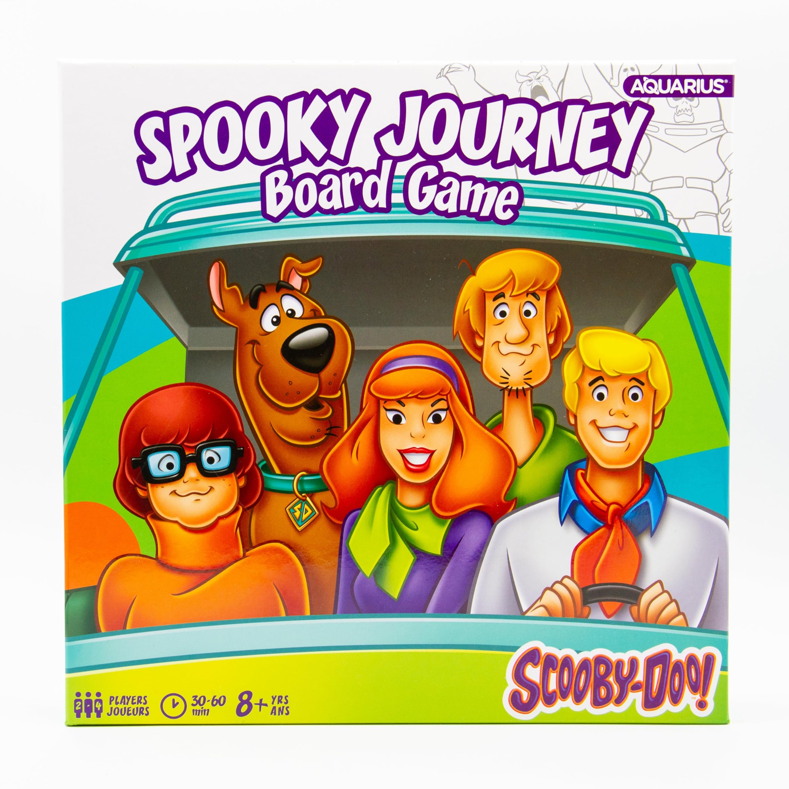 AQUARIUS Scooby-Doo Journey Board Game officially licensed badge on packaging