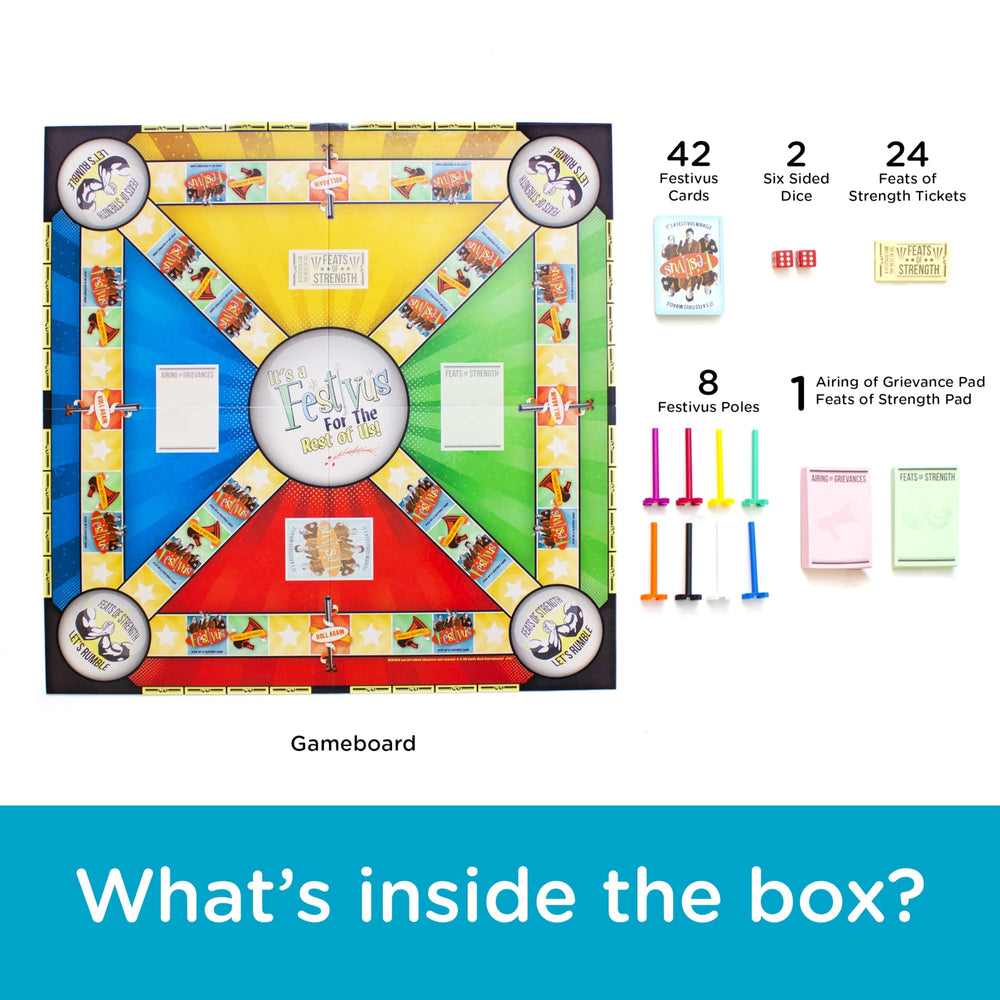 AQUARIUS Seinfeld Festivus Board Game illustrated cards ready for lighthearted grievances