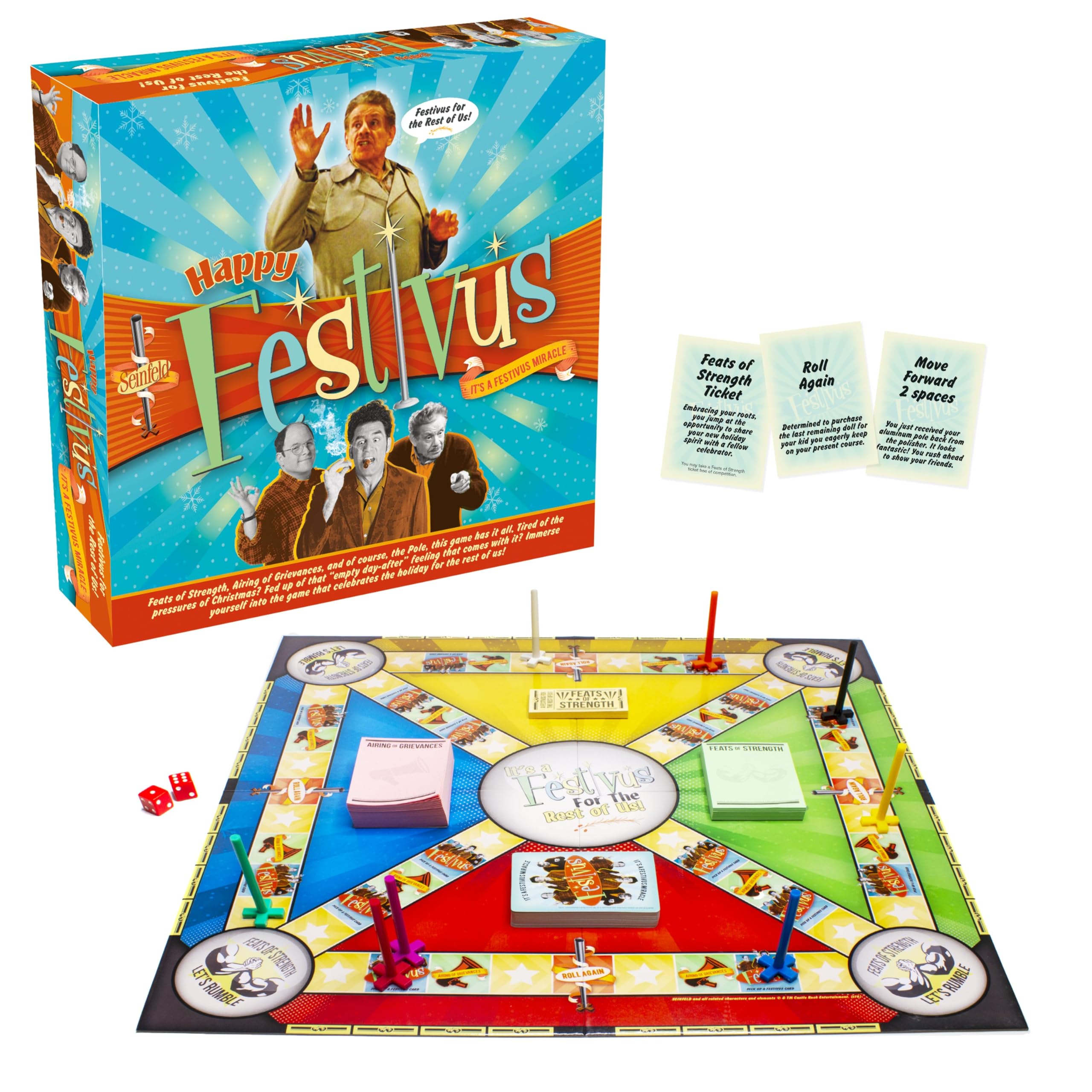 AQUARIUS Seinfeld Festivus Board Game cover showing licensed artwork for family night