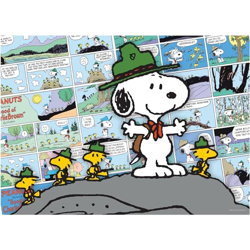 AQUARIUS Snoopy Woodstock puzzle pieces ready for a family puzzle session.
