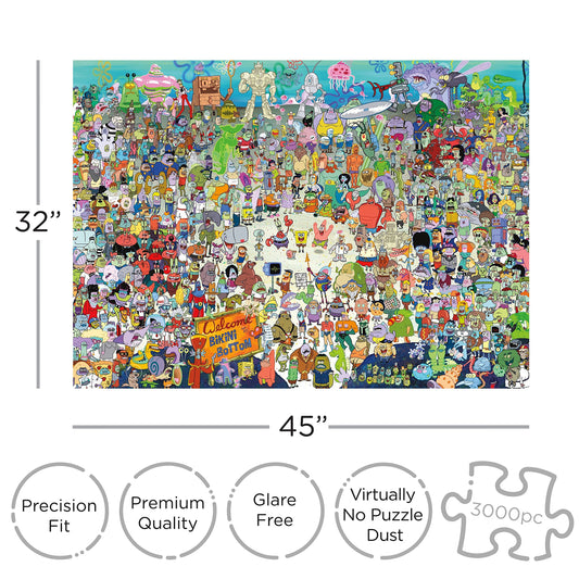 AQUARIUS SpongeBob puzzle assembled view—ideal centerpiece after completing the scene.