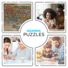 AQUARIUS Where’s Waldo puzzle thick glare-free paper reduces reflections during viewing.