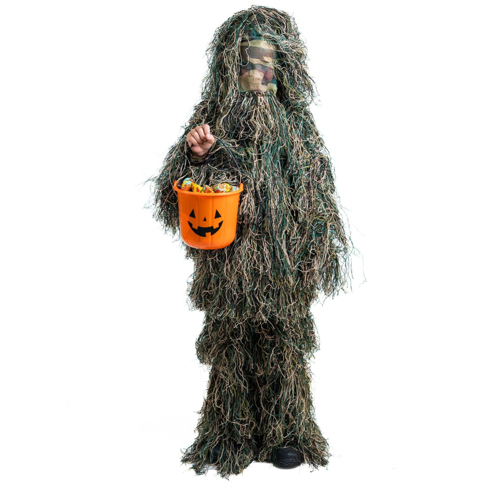 Arcturus Ultra-Lite Kids Ghillie Suit included 3-color camo face paint kit.
