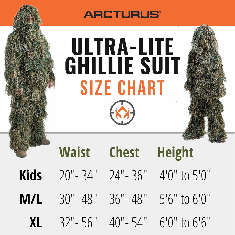 Arcturus Ultra-Lite Kids Ghillie Suit lightweight fabric offers mobility and comfort.