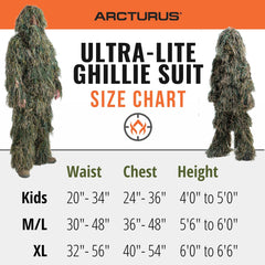 Arcturus Ultra-Lite Kids Ghillie Suit lightweight fabric offers mobility and comfort.