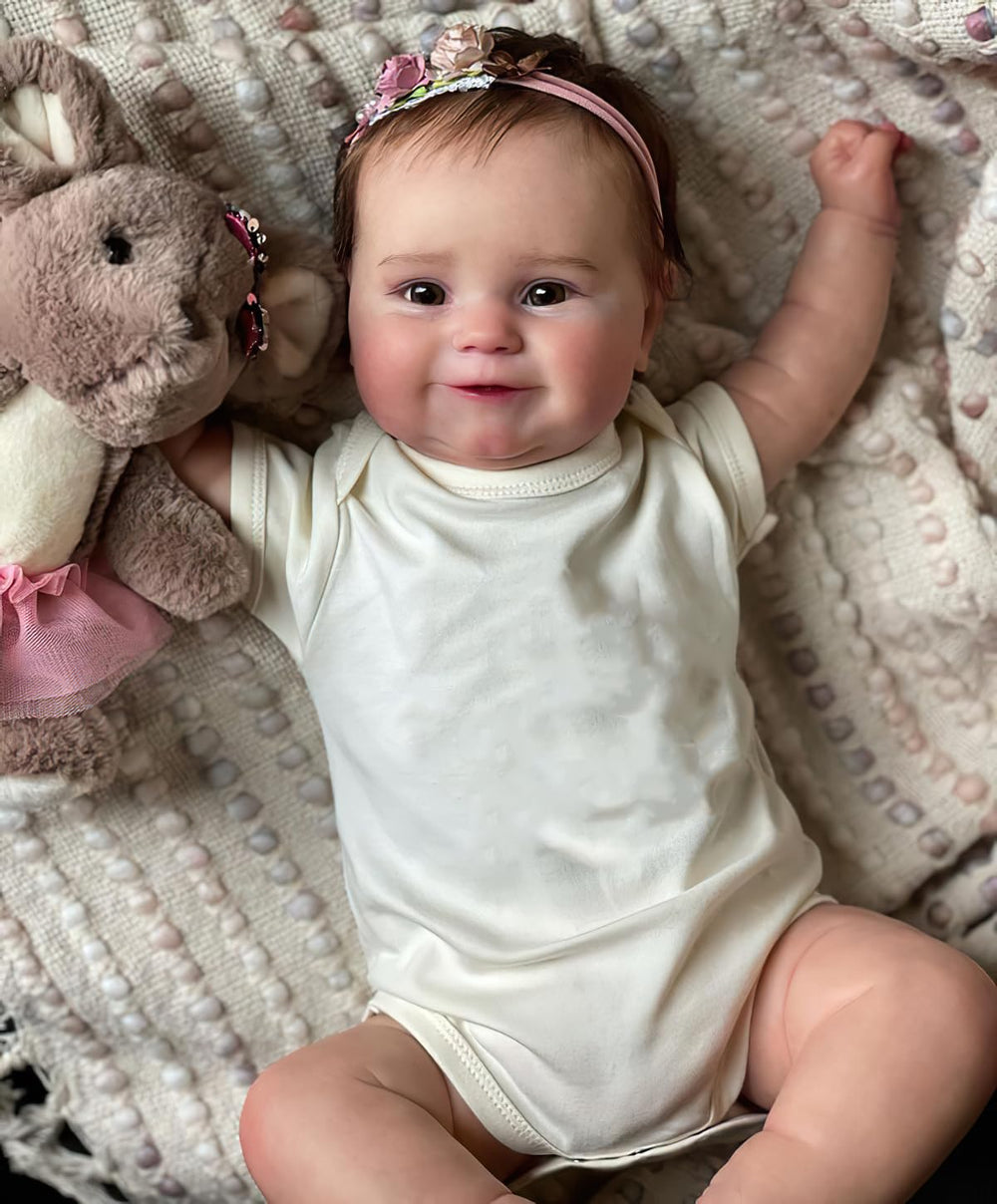 Ardol 20-inch reborn doll with a smiling face for collecting or lifelike play.