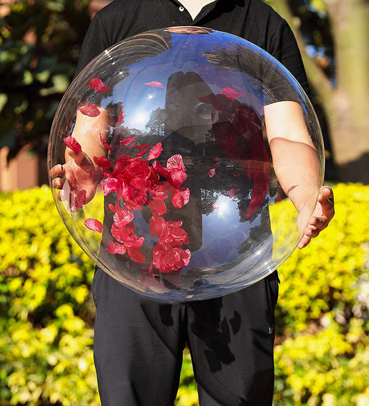 Aredpoook clear Bobo balloon showcases transparency for elegant decor.