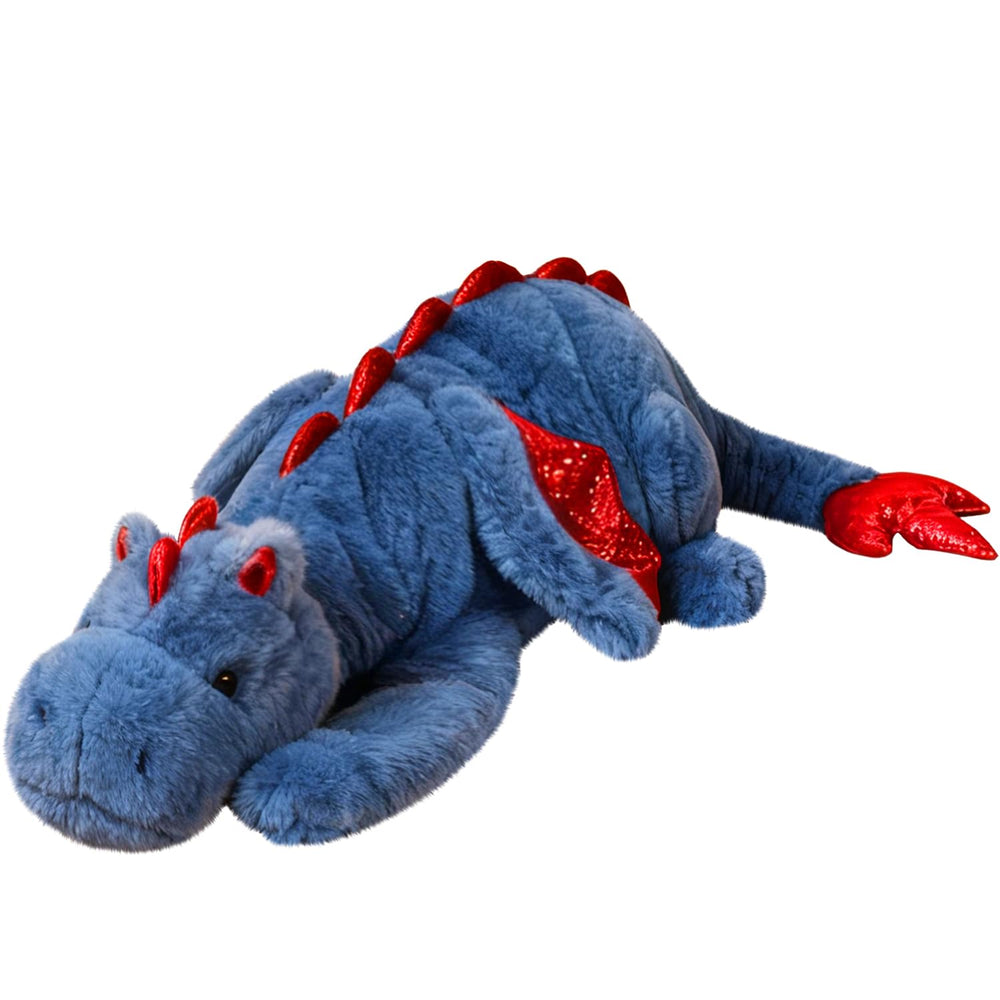 ARELUX giant blue dragon plush vacuum-packaged, ready to fluff