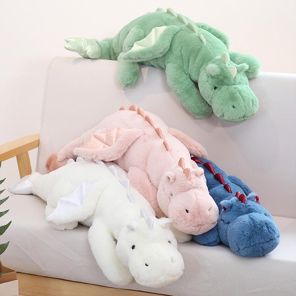 ARELUX hypoallergenic green dragon soft plush for safe, cozy cuddling.