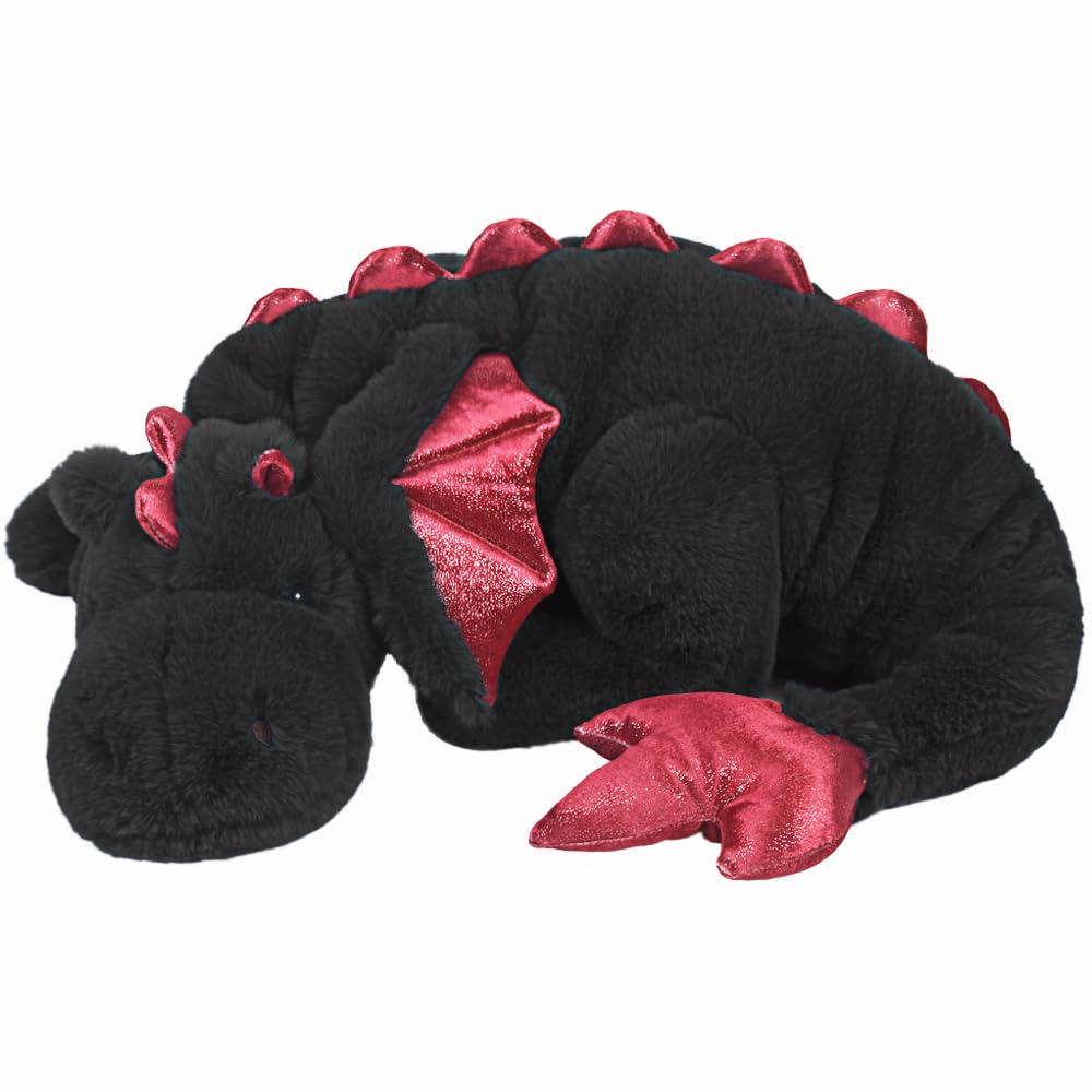 ARELUX large dragon plush with 3D eyes, inviting cuddle time.