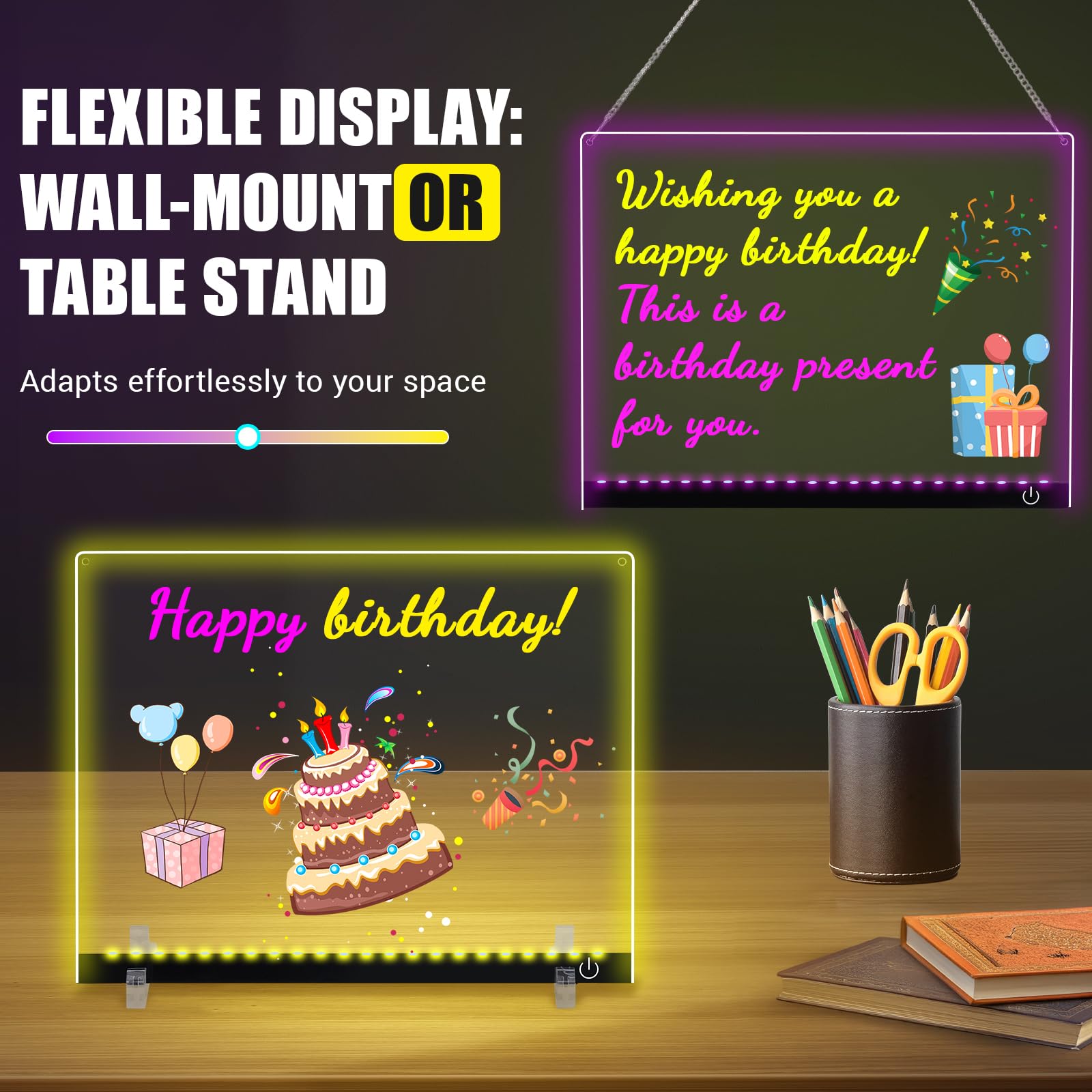 Argo Well LED drawing board lit with multiple modes for vivid displays