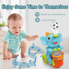 ARHEQI elephant toy rolling while avoiding obstacles boosts interactive play.