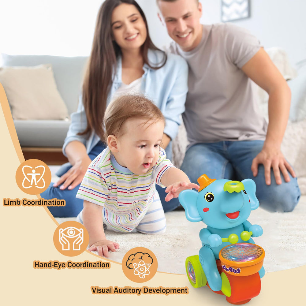 ARHEQI elephant toy flashing lights energizes curious infants during play.